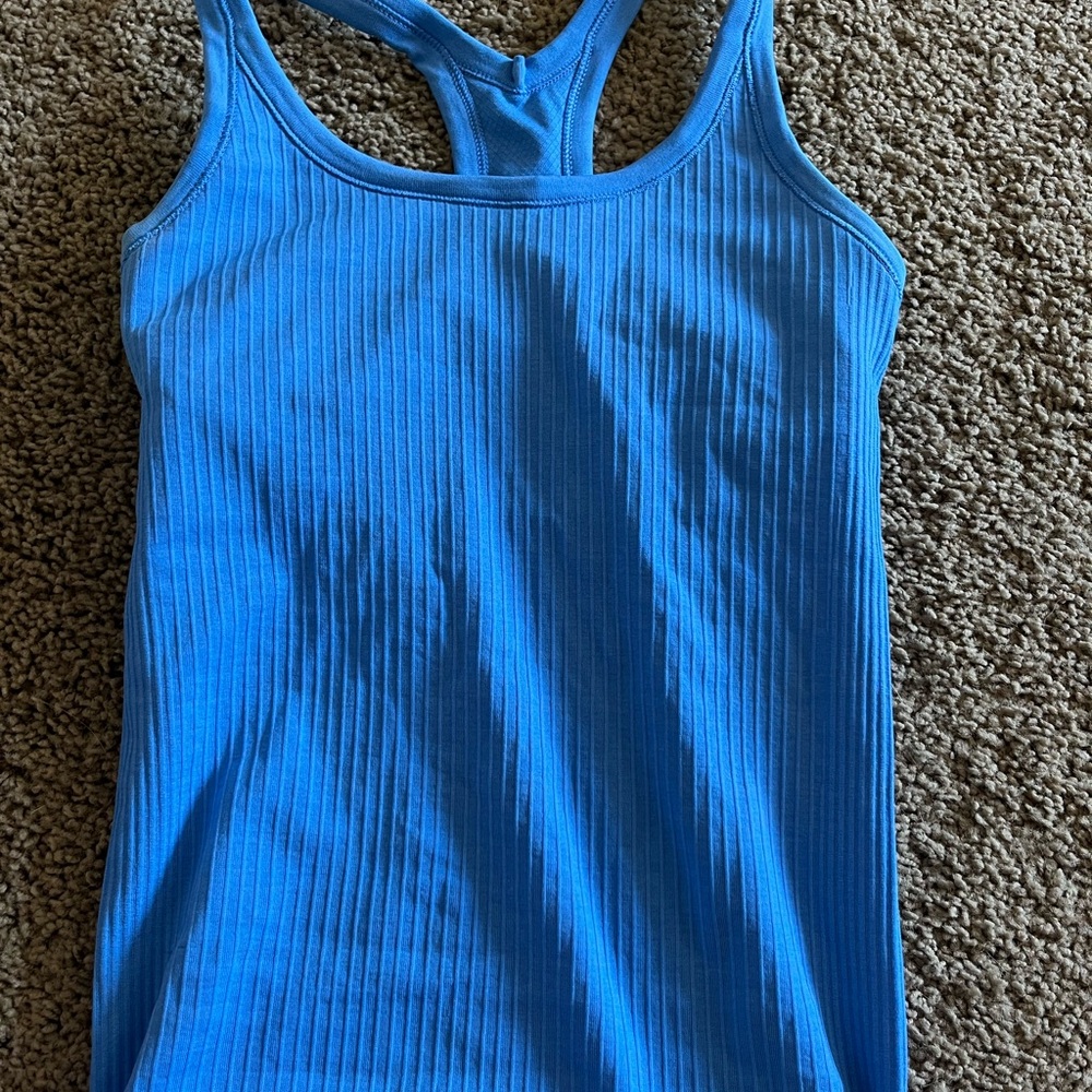 lululemon ebb to street tank blue nile size 2
